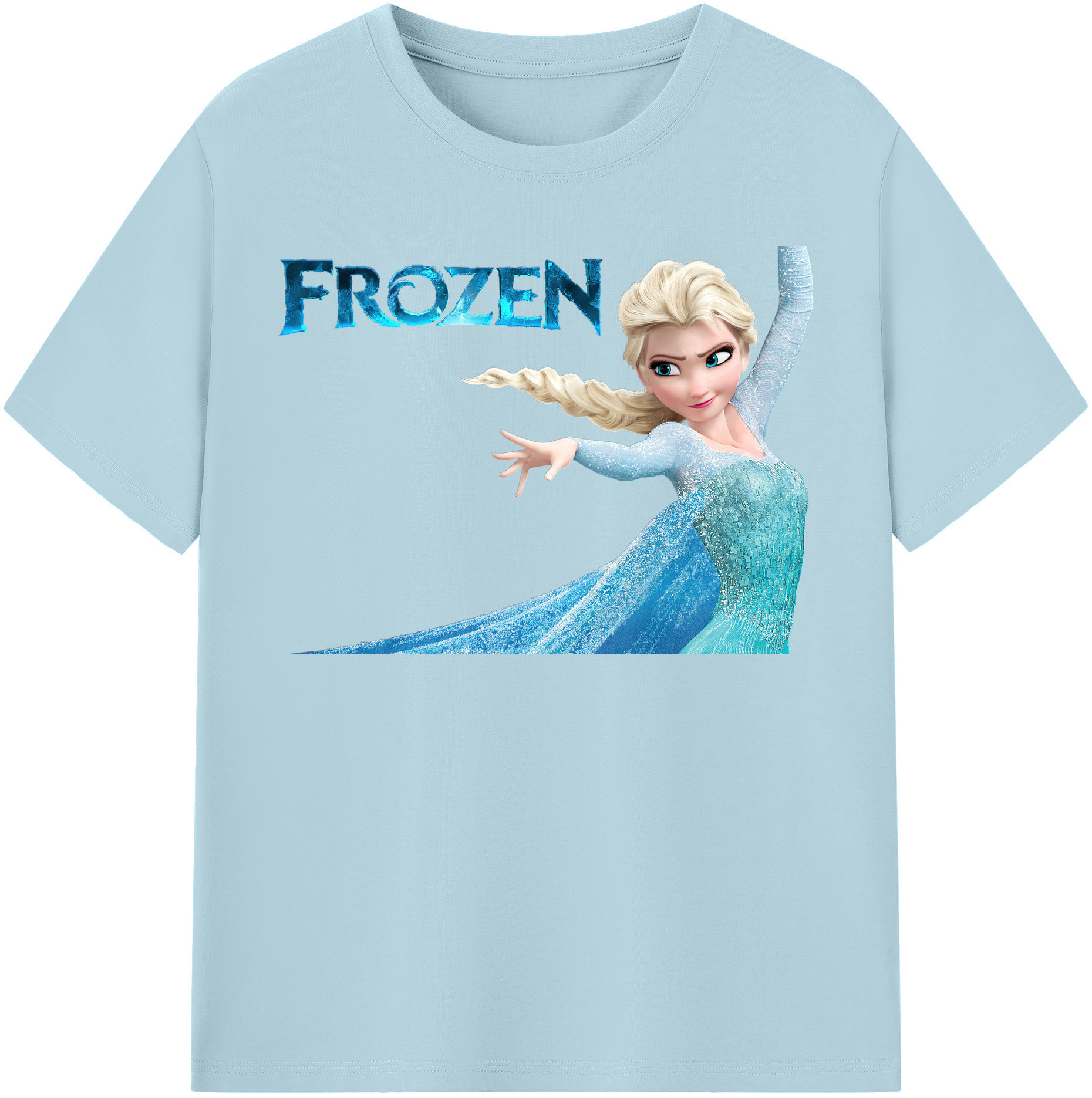 （画像用） アナと雪の女王 アンナ エルサ Frozen Anna Elsa 綿100％半袖Tシャツ（フロントプリント）